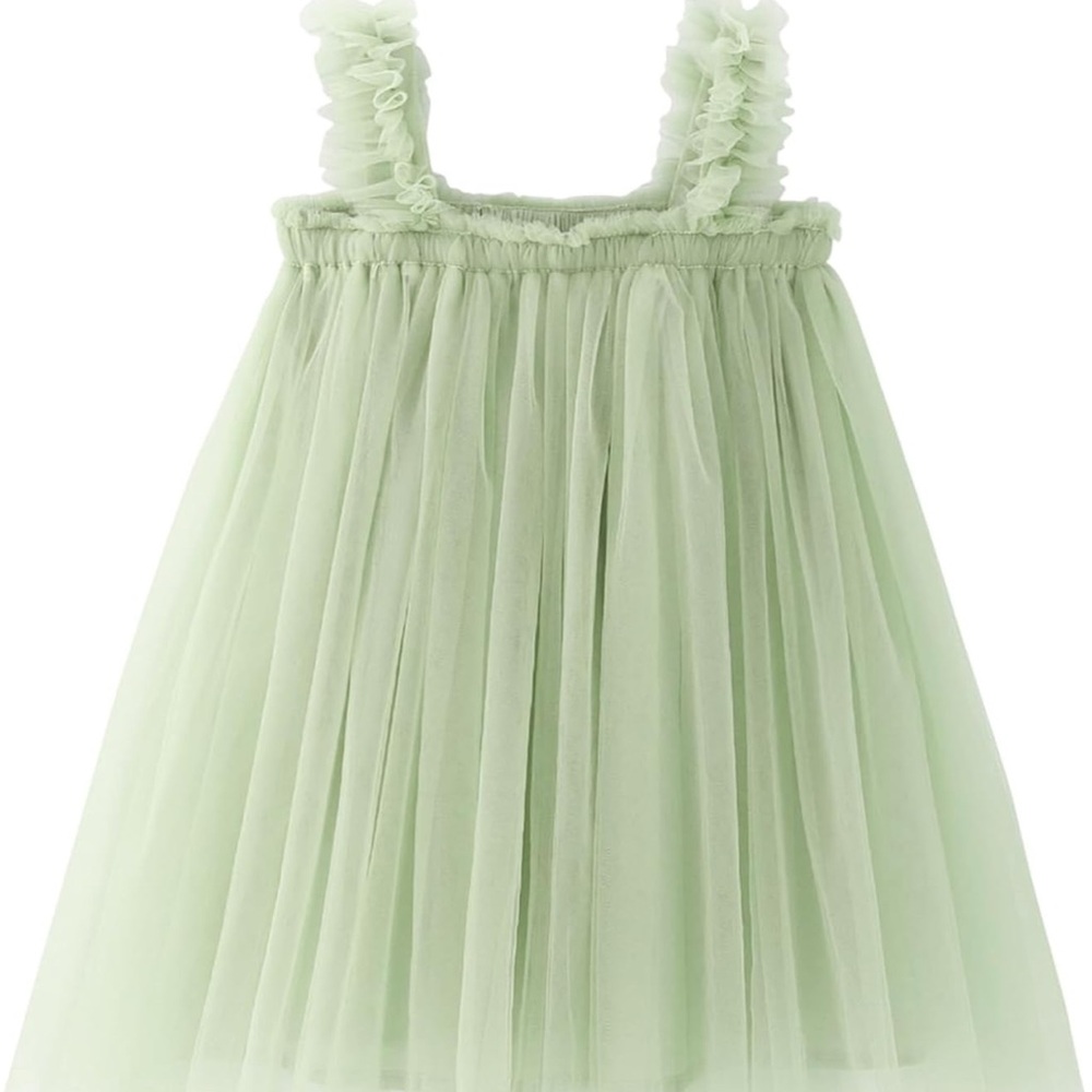 Mint Green Ruffled Tulle Dress